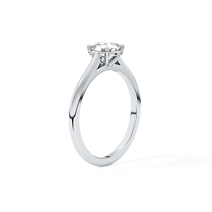 Cushion Solitaire Cathedral  Lab Grown Diamond Engagement Ring