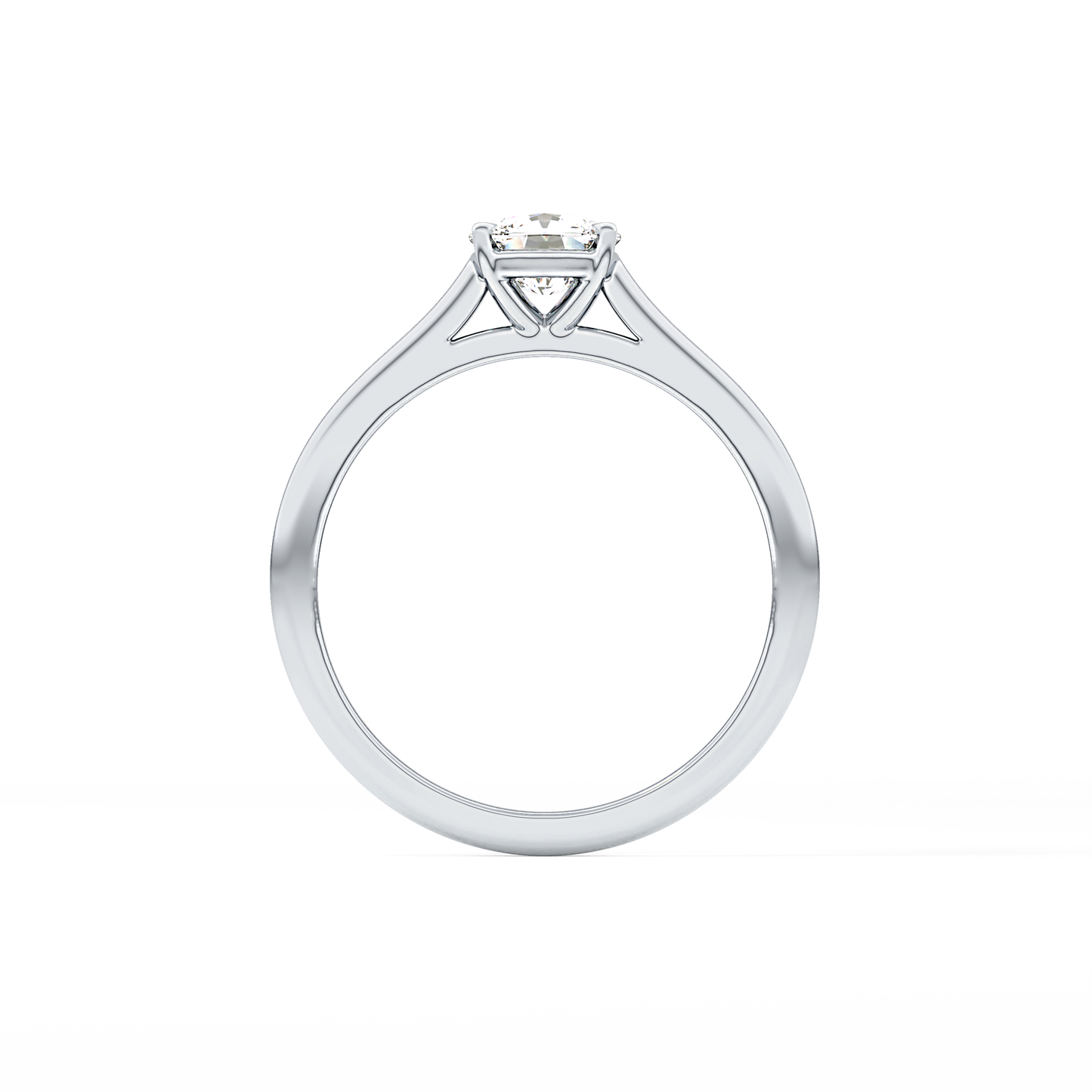 Cushion Solitaire Cathedral  Lab Grown Diamond Engagement Ring