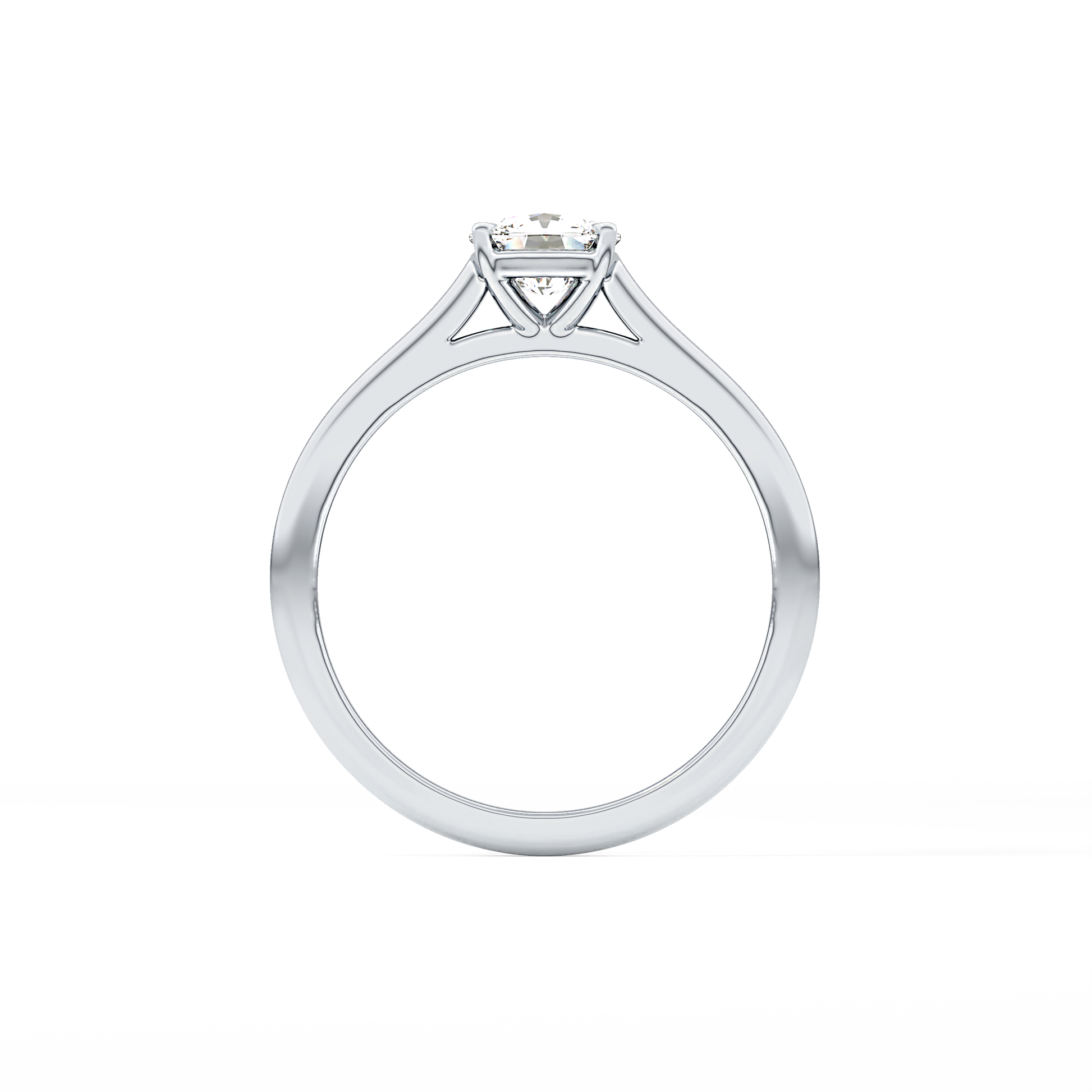 Cushion Solitaire Cathedral  Lab Grown Diamond Engagement Ring