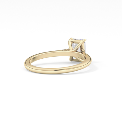 Emerald Solitaire Cathedral Lab Grown Diamond Engagement Ring