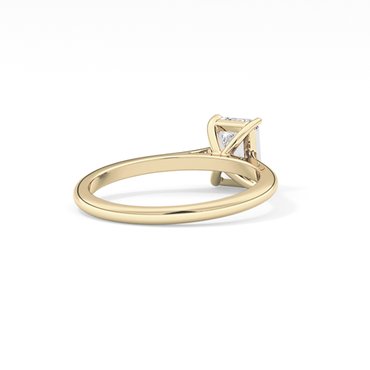 Emerald Solitaire Cathedral Lab Grown Diamond Engagement Ring