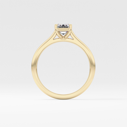Emerald Solitaire Cathedral Lab Grown Diamond Engagement Ring