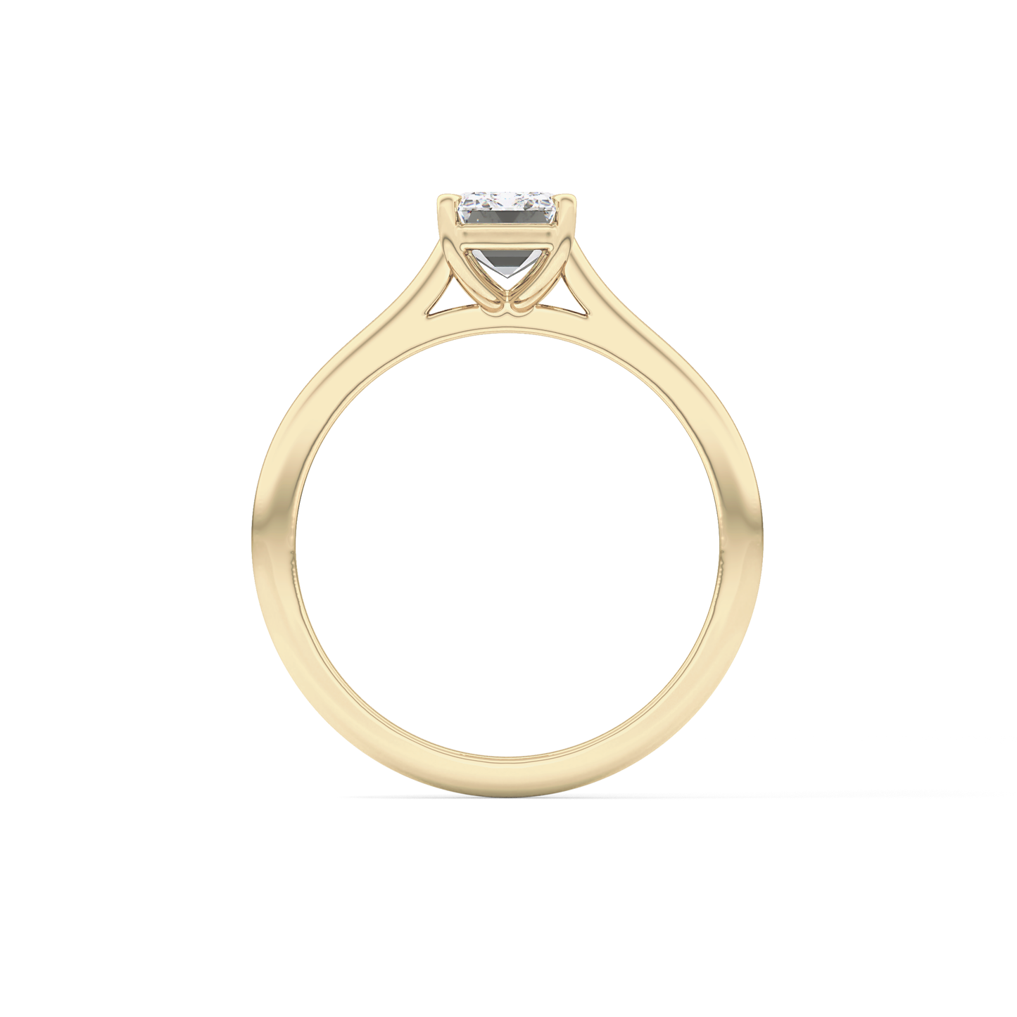 Emerald Solitaire Cathedral Lab Grown Diamond Engagement Ring
