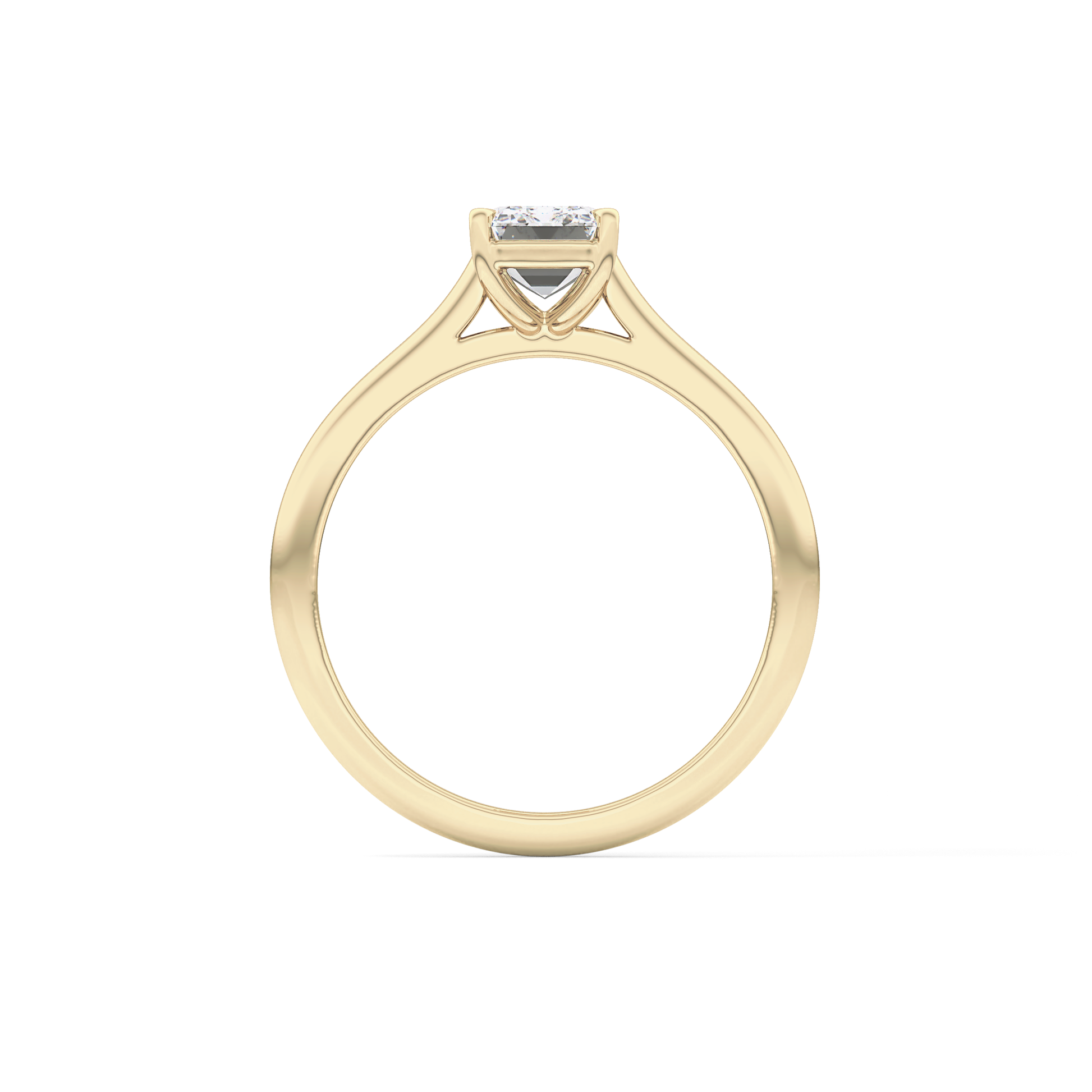 Emerald Solitaire Cathedral Lab Grown Diamond Engagement Ring