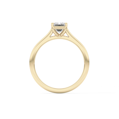 Emerald Solitaire Cathedral Lab Grown Diamond Engagement Ring