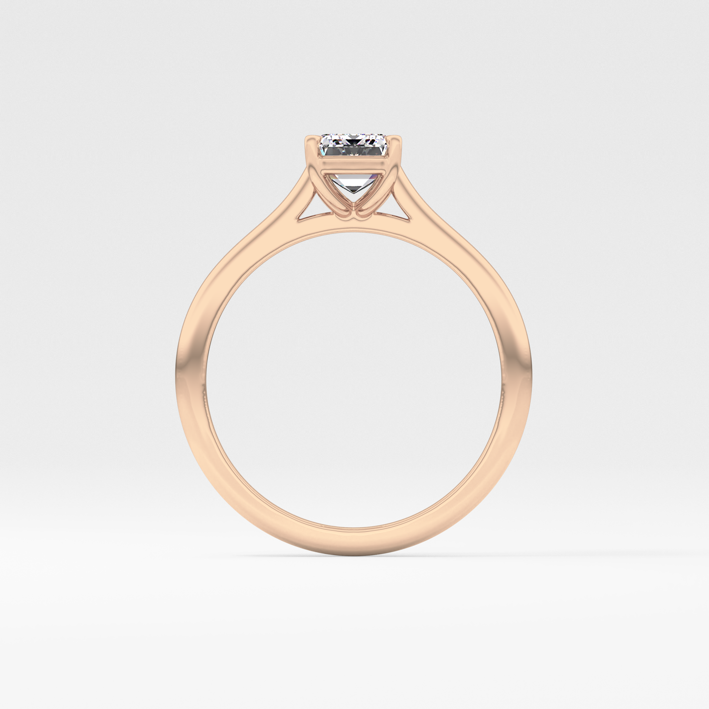 Emerald Solitaire Cathedral Lab Grown Diamond Engagement Ring