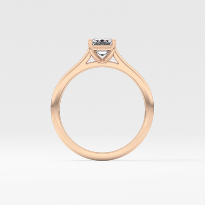 Emerald Solitaire Cathedral Lab Grown Diamond Engagement Ring