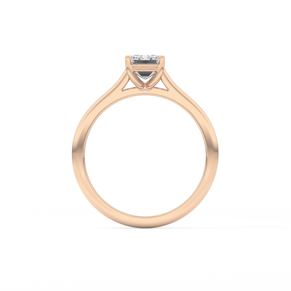 Emerald Solitaire Cathedral Lab Grown Diamond Engagement Ring