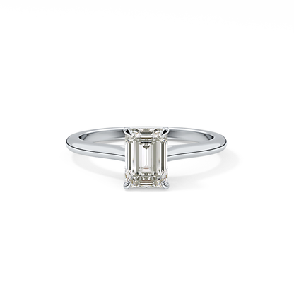 Emerald Solitaire Cathedral Lab Grown Diamond Engagement Ring