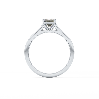 Emerald Solitaire Cathedral Lab Grown Diamond Engagement Ring