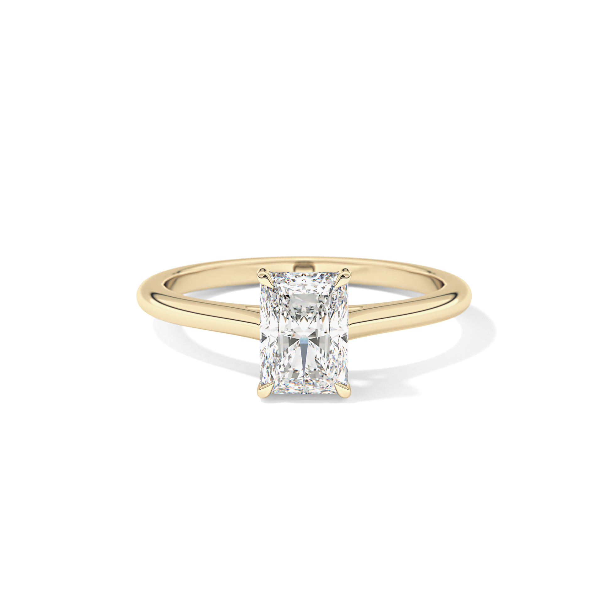 Radiant Solitaire Cathedral Lab Grown Diamond Engagement Ring