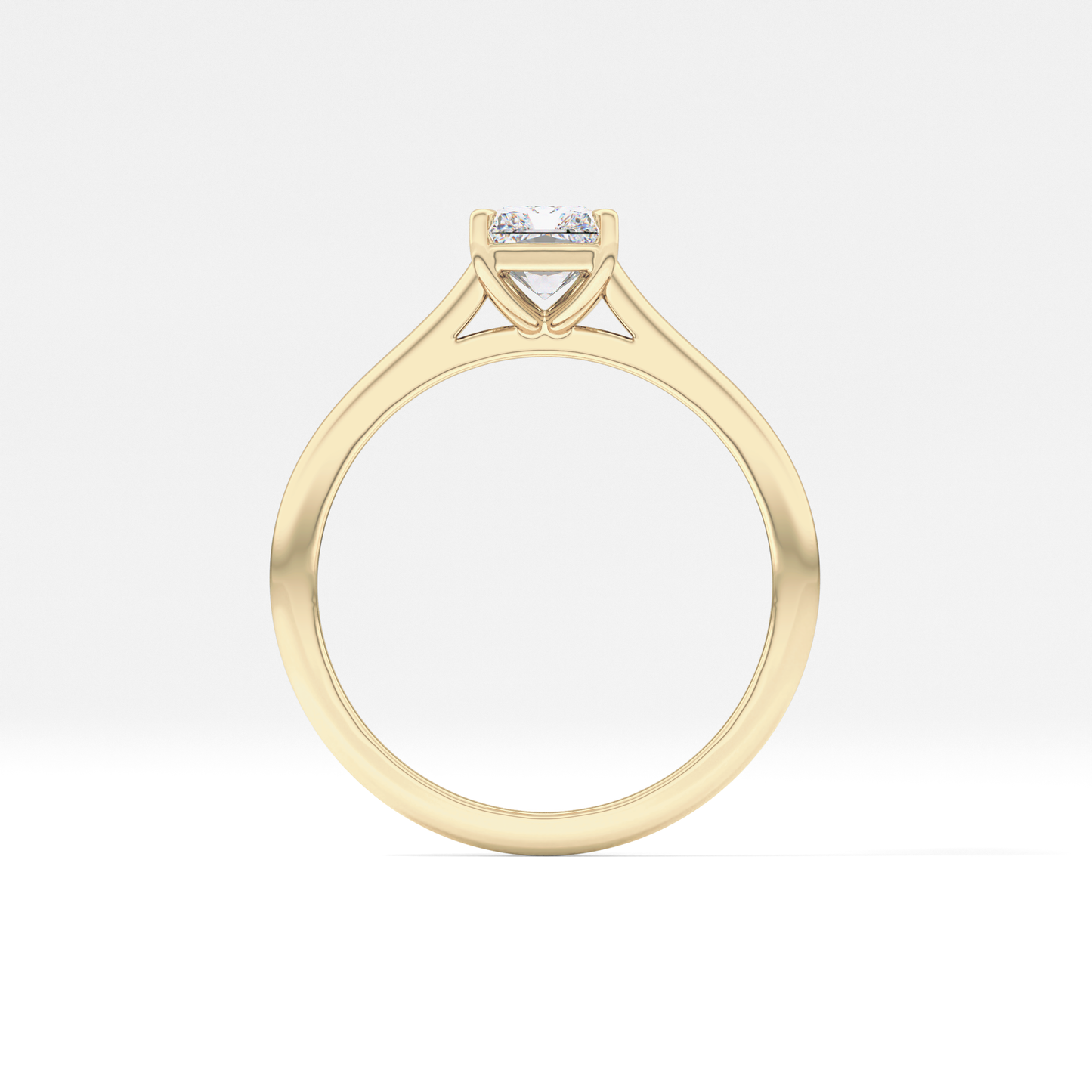 Radiant Solitaire Cathedral Lab Grown Diamond Engagement Ring