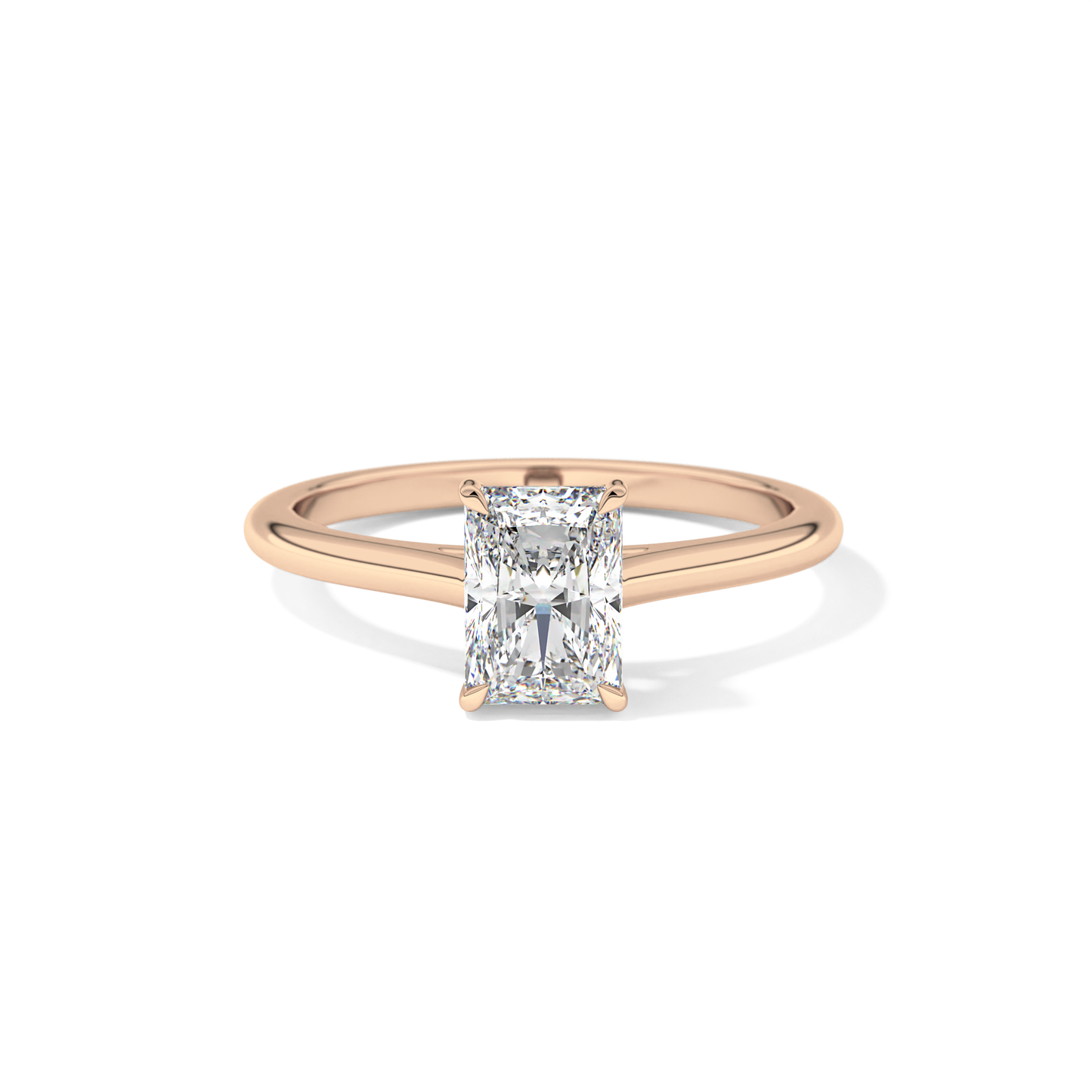 Radiant Solitaire Cathedral Lab Grown Diamond Engagement Ring