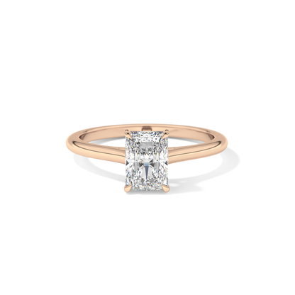Radiant Solitaire Cathedral Lab Grown Diamond Engagement Ring