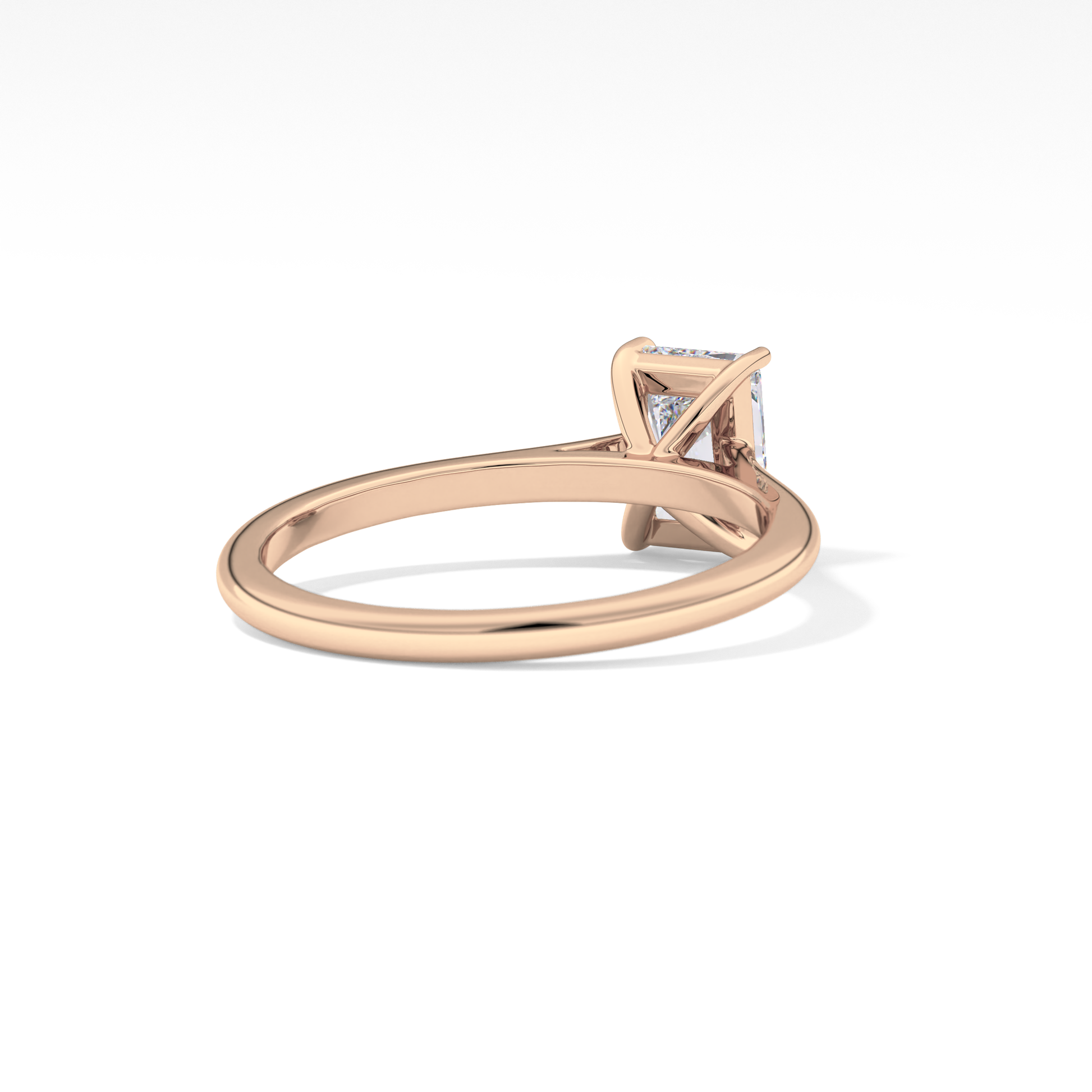 Radiant Solitaire Cathedral Lab Grown Diamond Engagement Ring