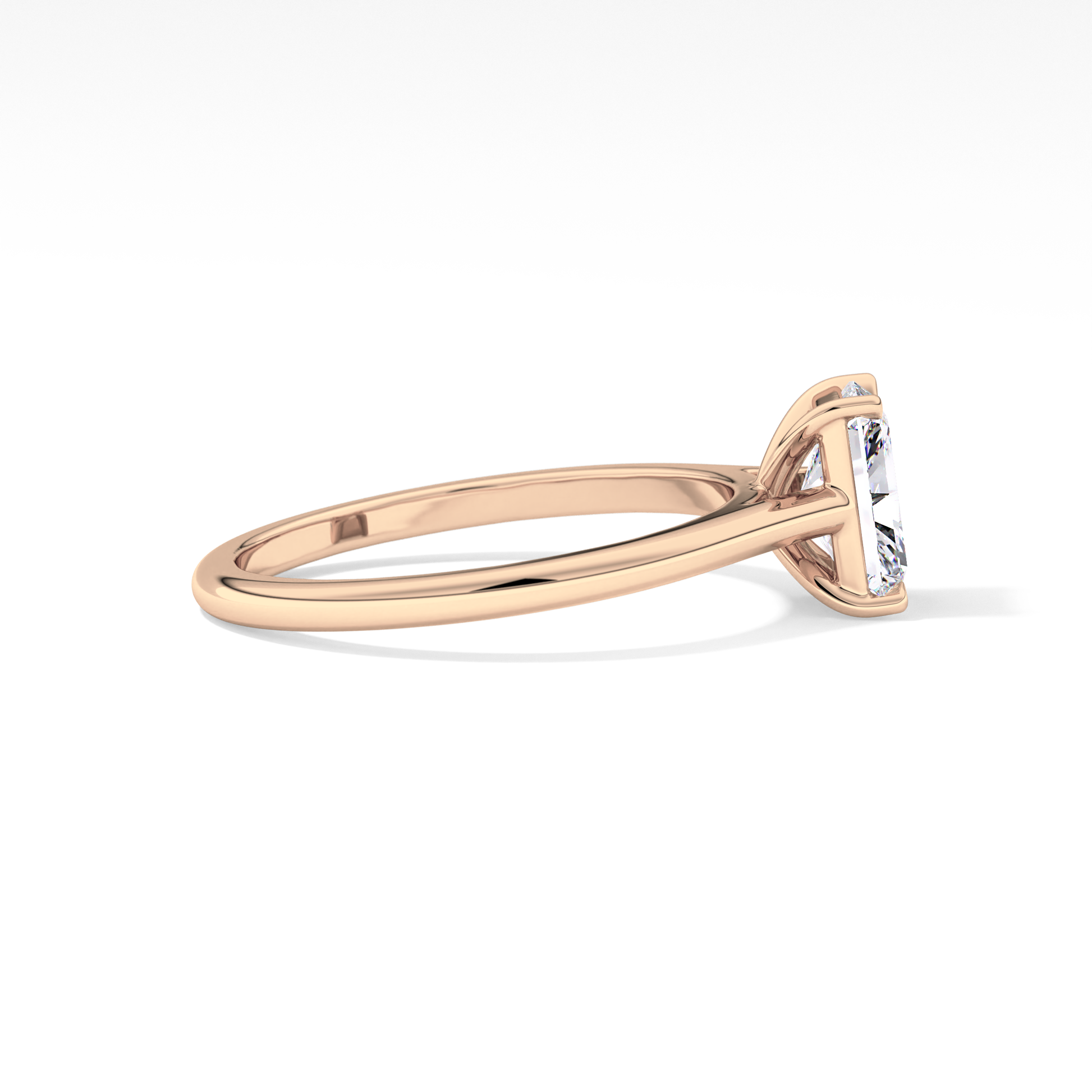 Radiant Solitaire Cathedral Lab Grown Diamond Engagement Ring