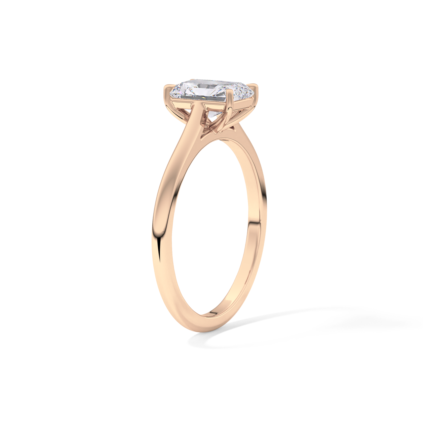 Radiant Solitaire Cathedral Lab Grown Diamond Engagement Ring