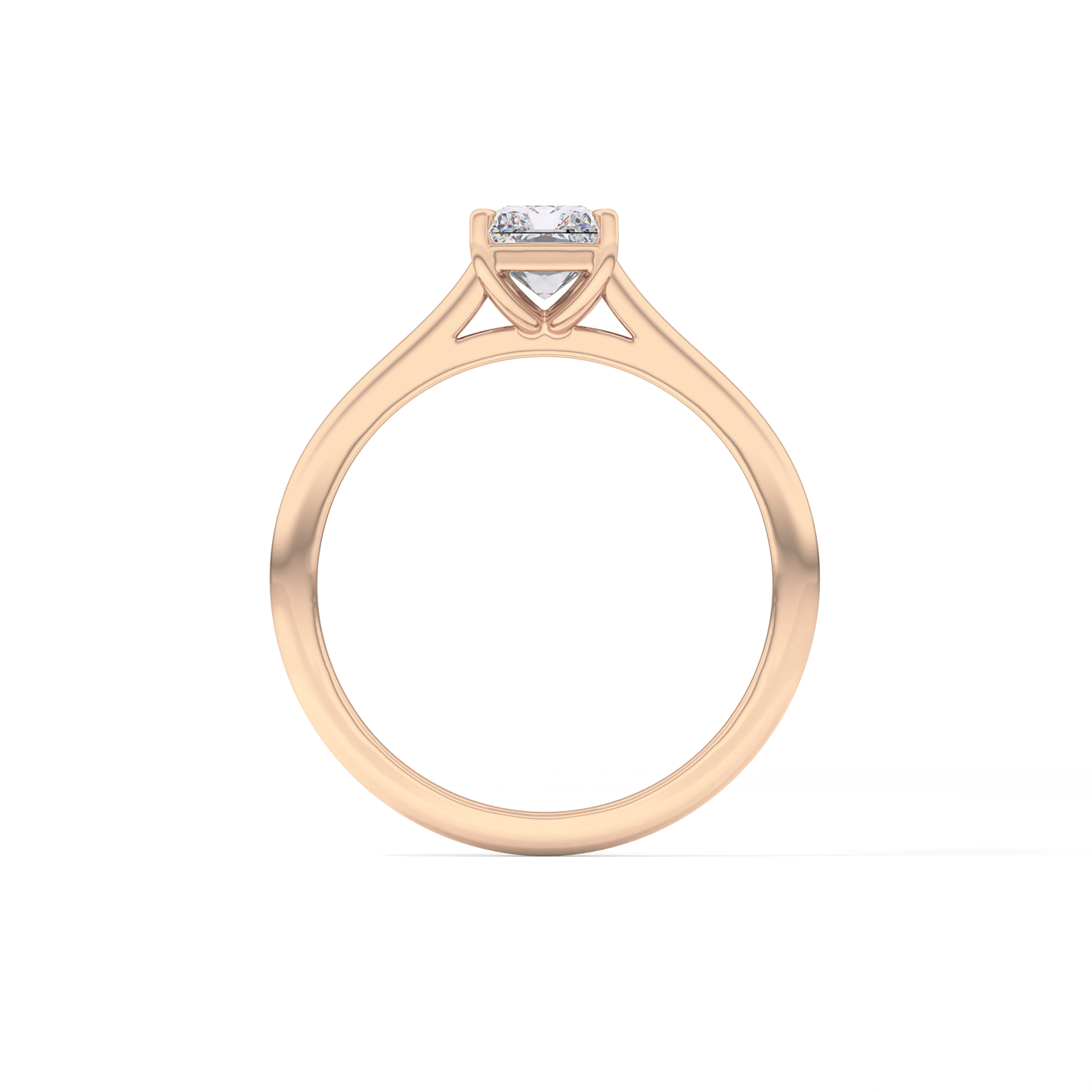 Radiant Solitaire Cathedral Lab Grown Diamond Engagement Ring