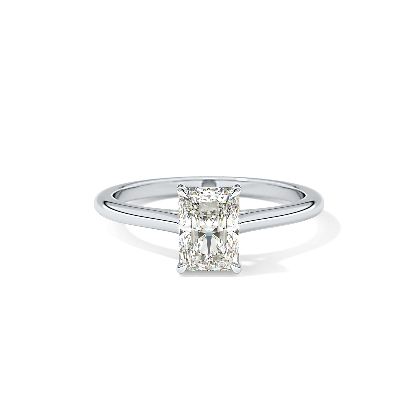 Radiant Solitaire Cathedral Lab Grown Diamond Engagement Ring