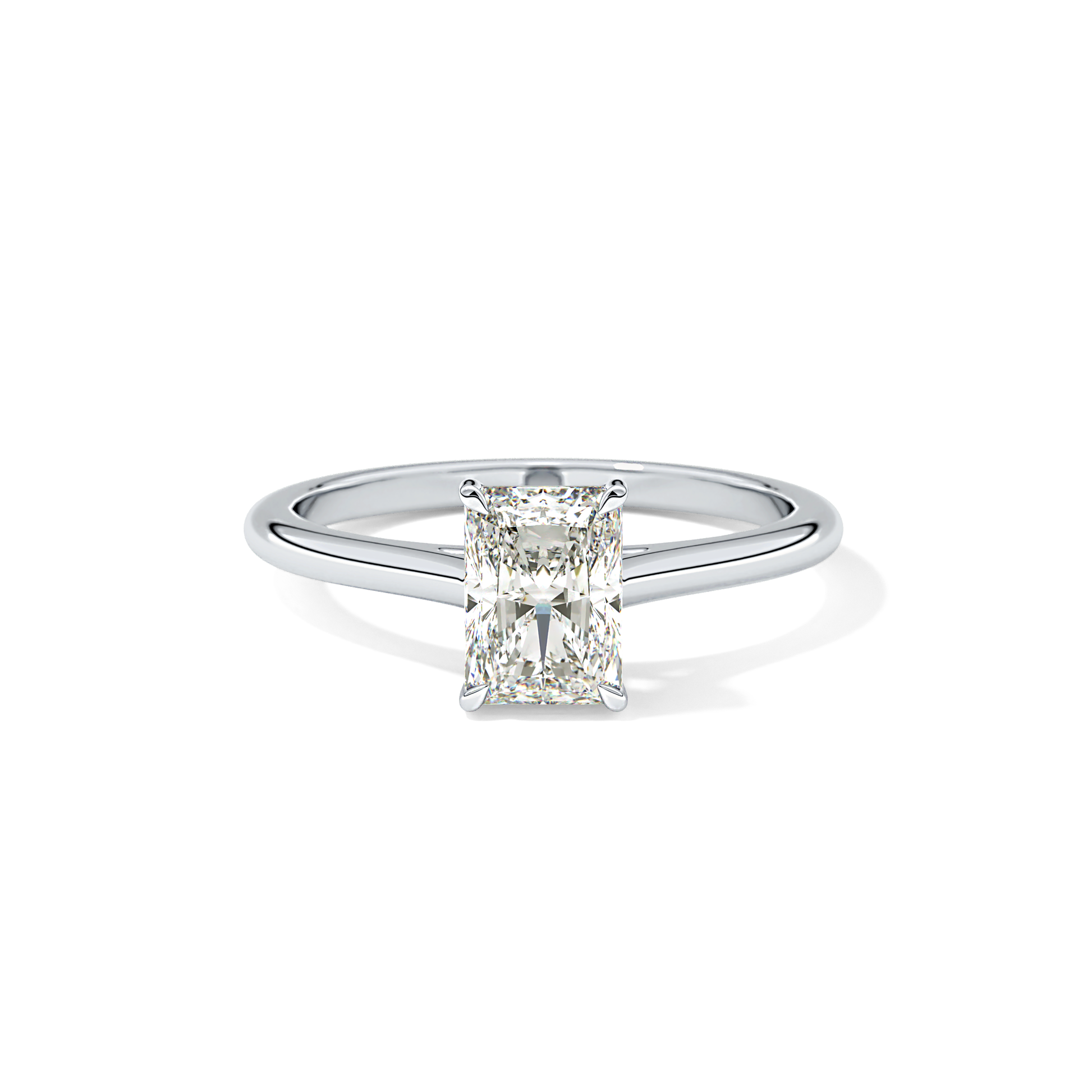 Radiant Solitaire Cathedral Lab Grown Diamond Engagement Ring