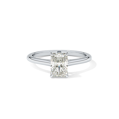 Radiant Solitaire Cathedral Lab Grown Diamond Engagement Ring
