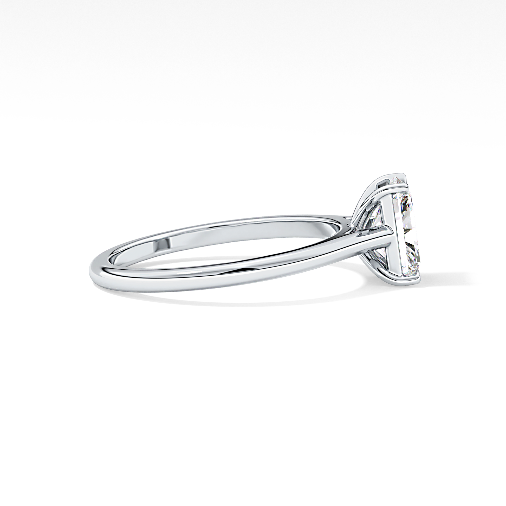 Radiant Solitaire Cathedral Lab Grown Diamond Engagement Ring