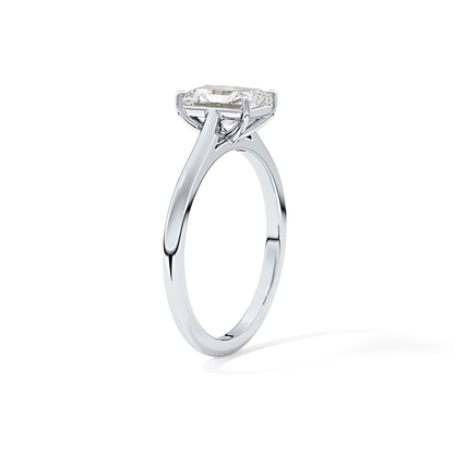 Radiant Solitaire Cathedral Lab Grown Diamond Engagement Ring