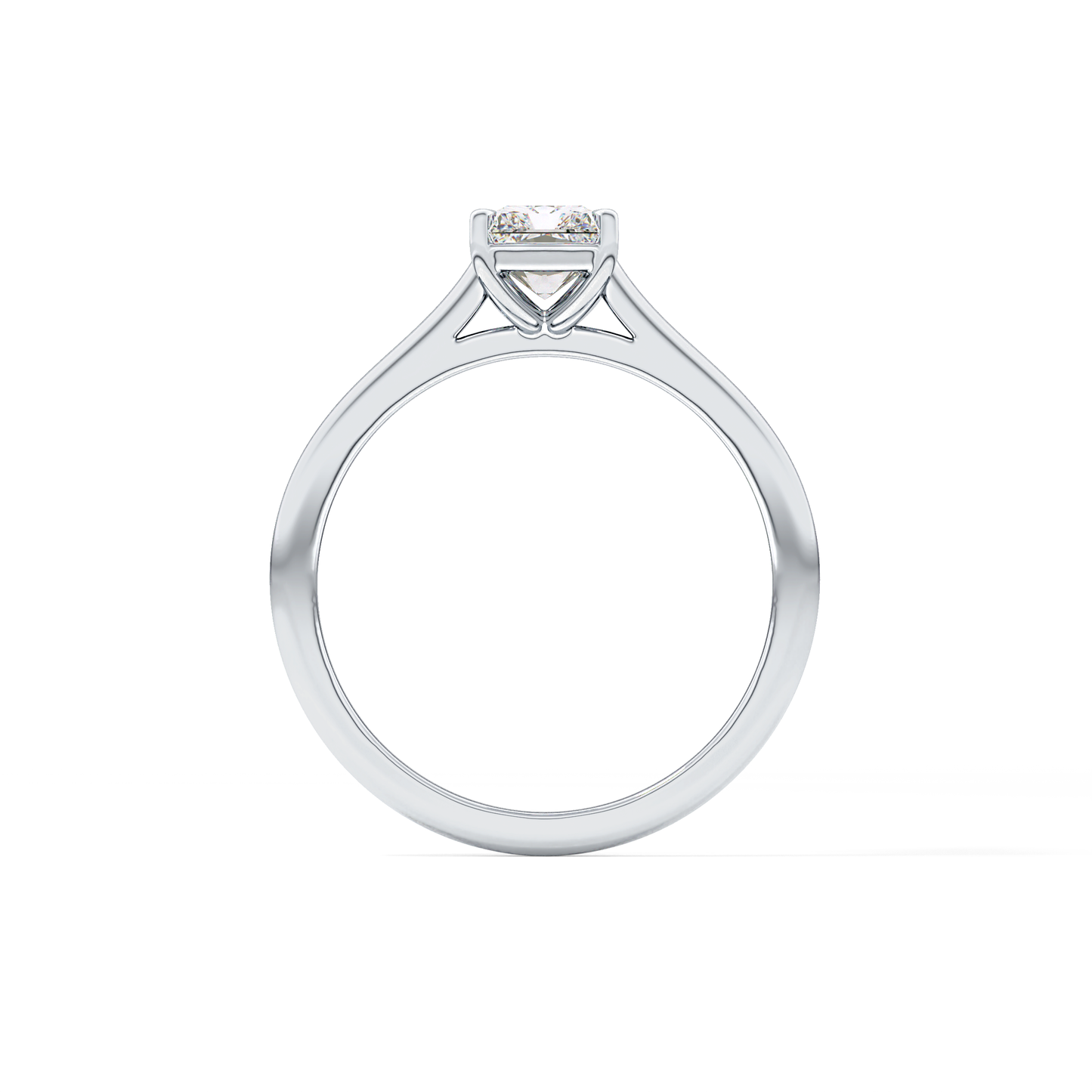 Radiant Solitaire Cathedral Lab Grown Diamond Engagement Ring