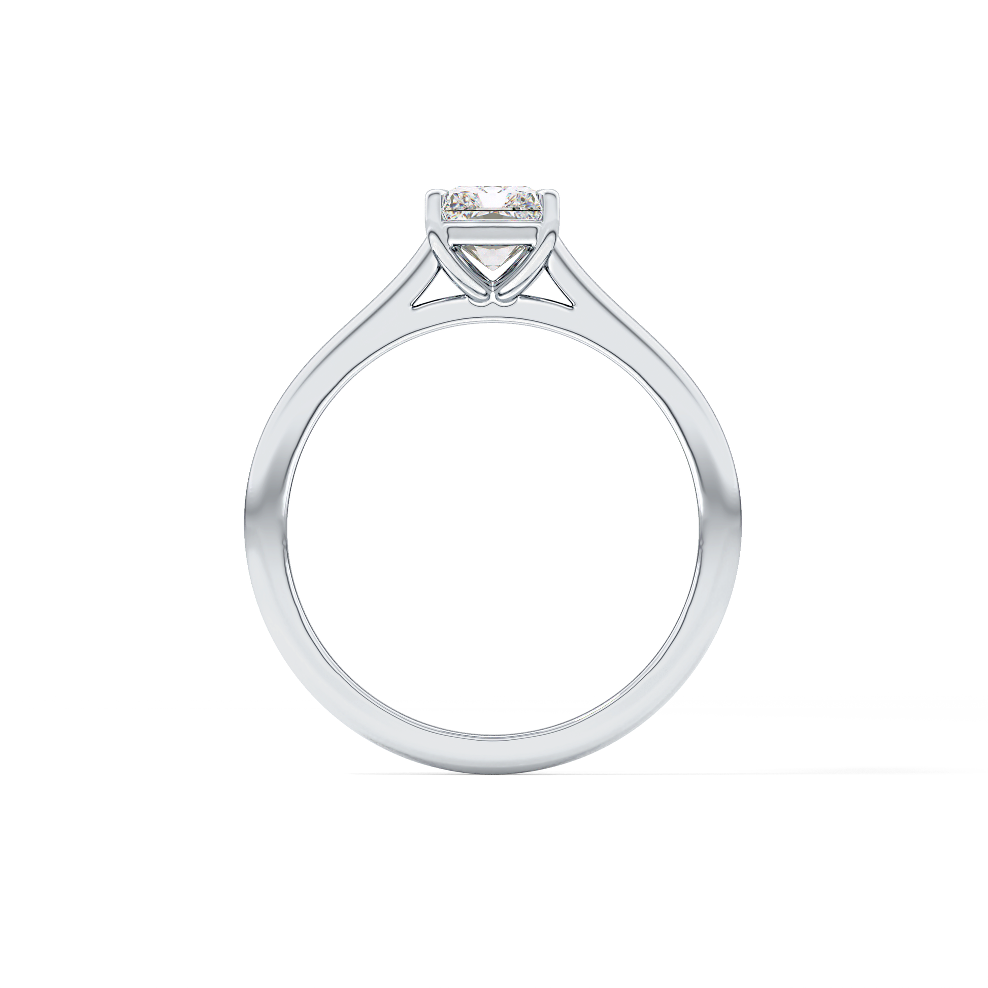 Radiant Solitaire Cathedral Lab Grown Diamond Engagement Ring