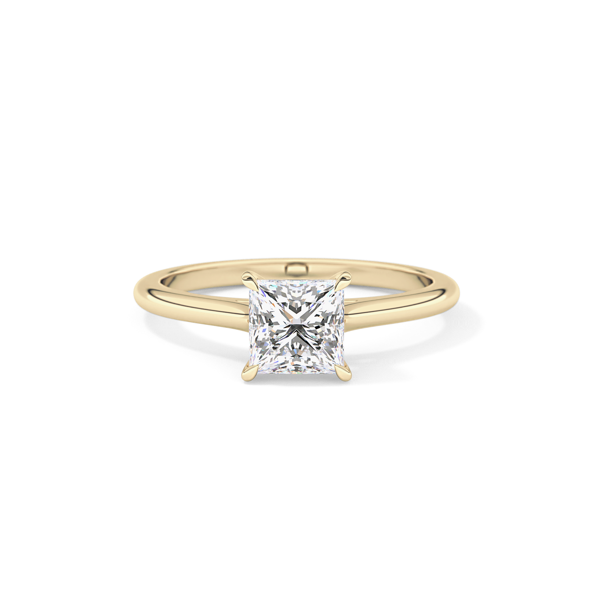 Princess Solitaire Cathedral Lab Grown Diamond Engagement Ring