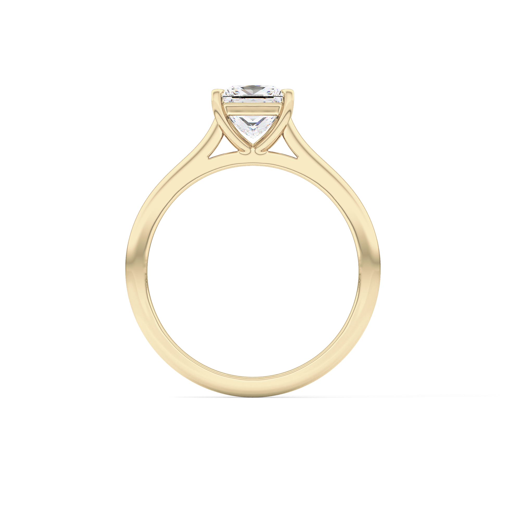 Princess Solitaire Cathedral Lab Grown Diamond Engagement Ring