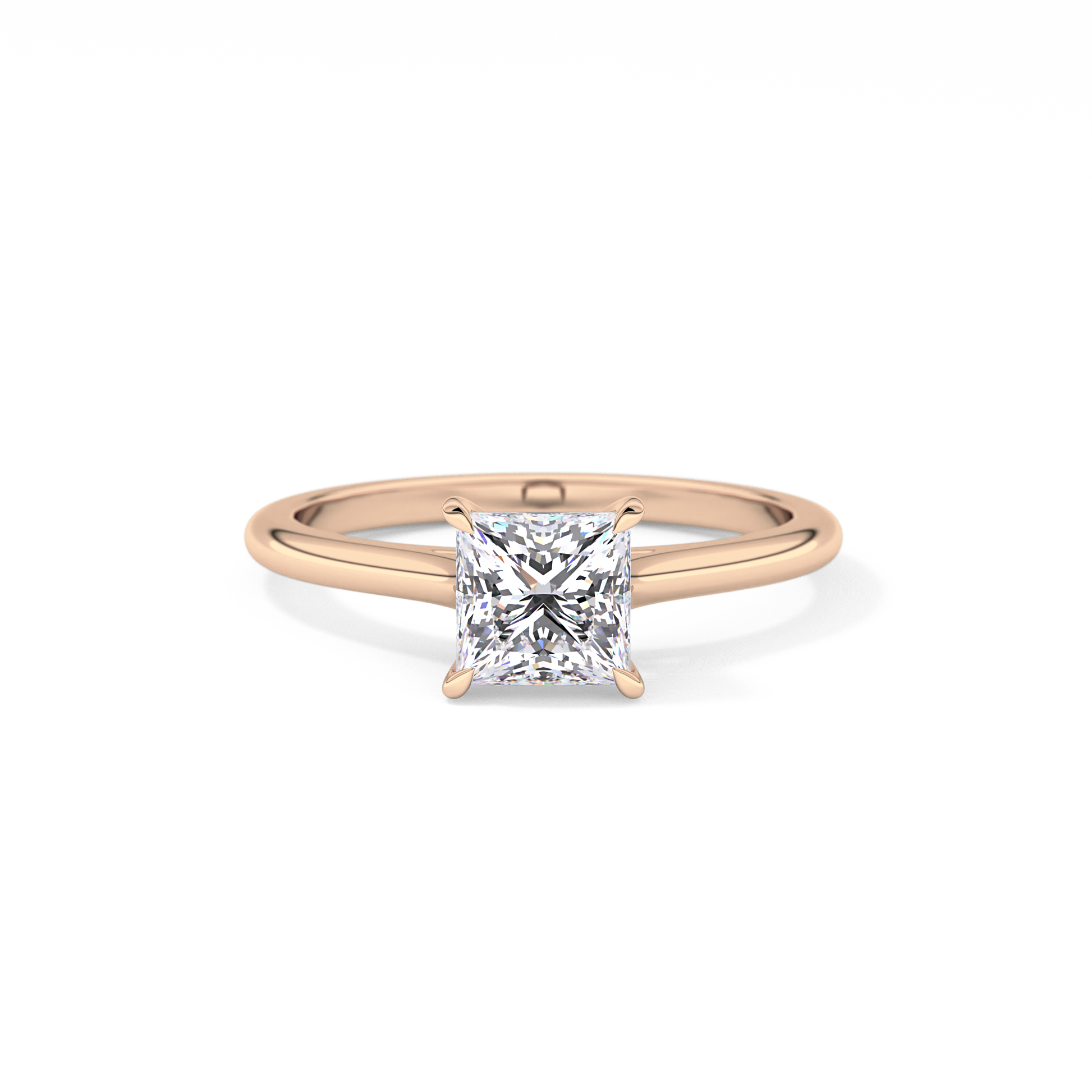 Princess Solitaire Cathedral Lab Grown Diamond Engagement Ring