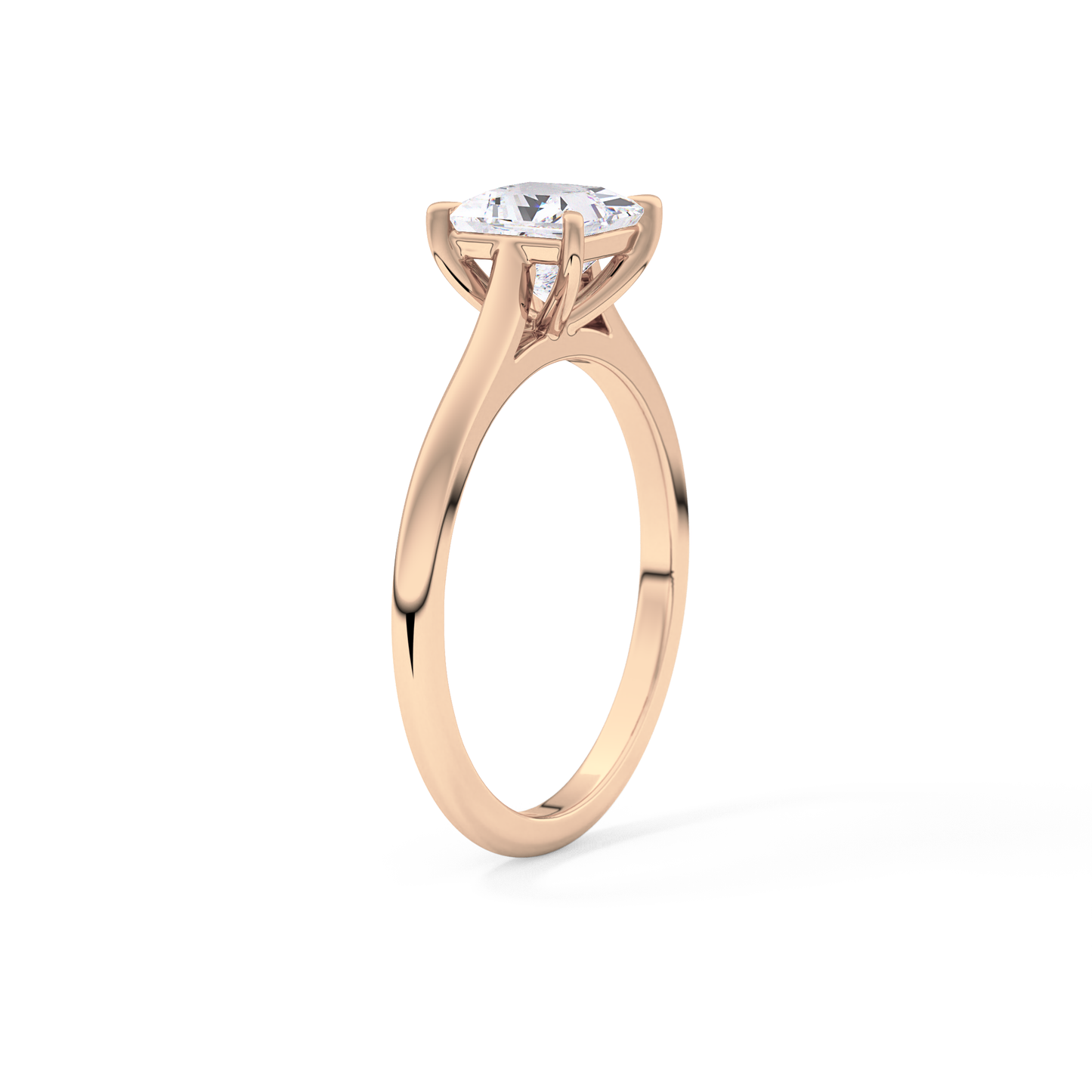 Princess Solitaire Cathedral Lab Grown Diamond Engagement Ring