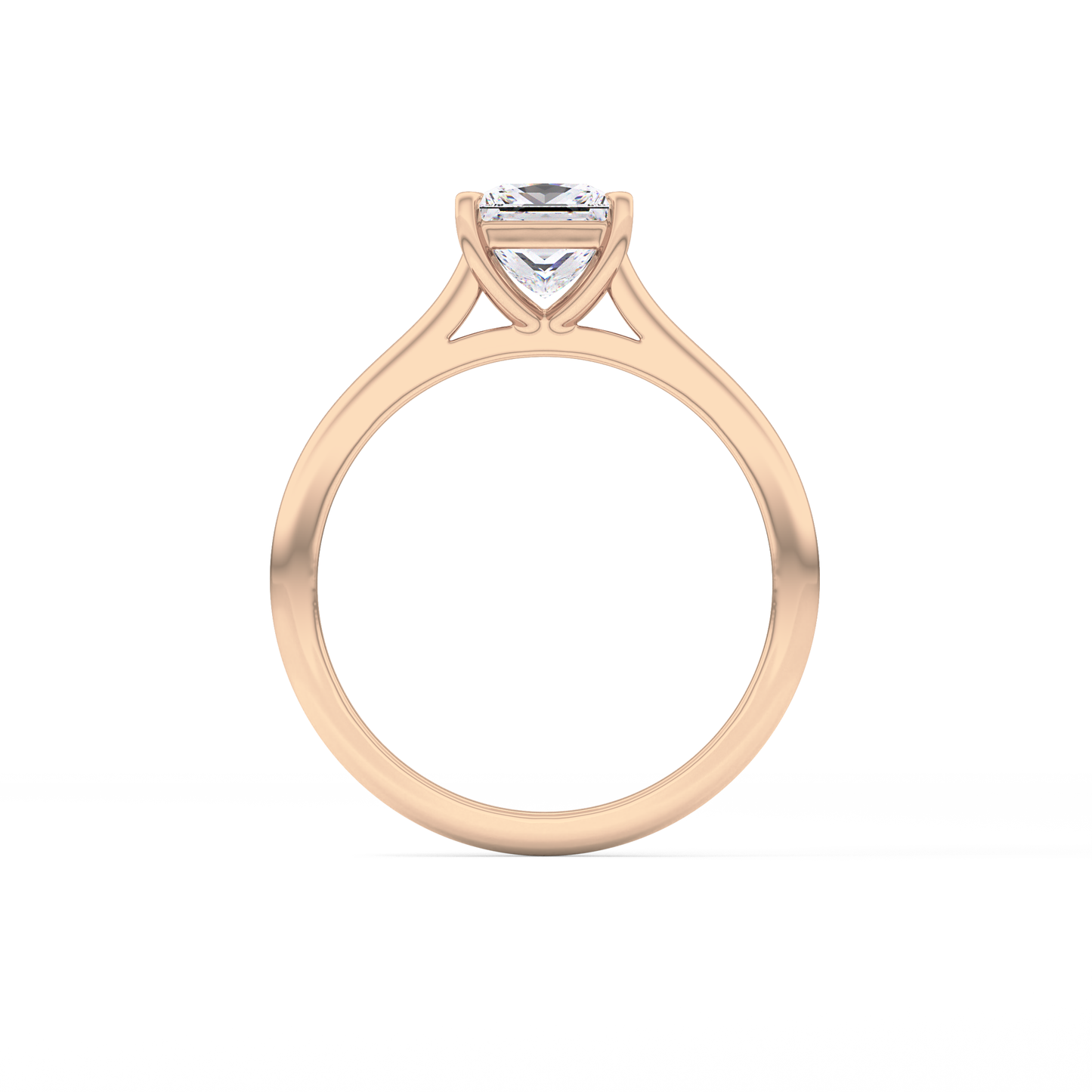 Princess Solitaire Cathedral Lab Grown Diamond Engagement Ring