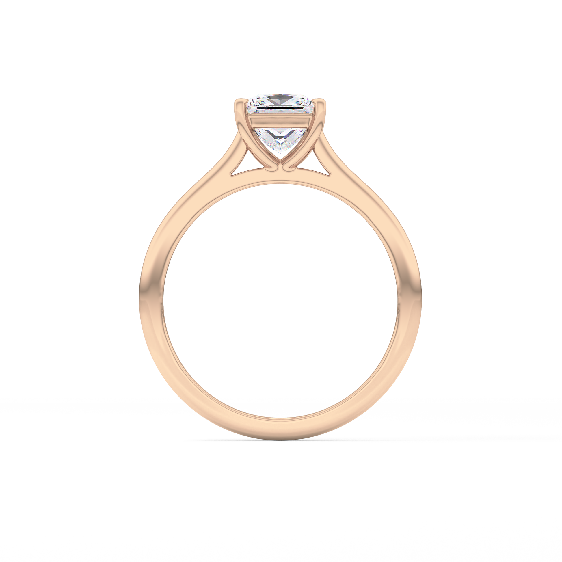 Princess Solitaire Cathedral Lab Grown Diamond Engagement Ring