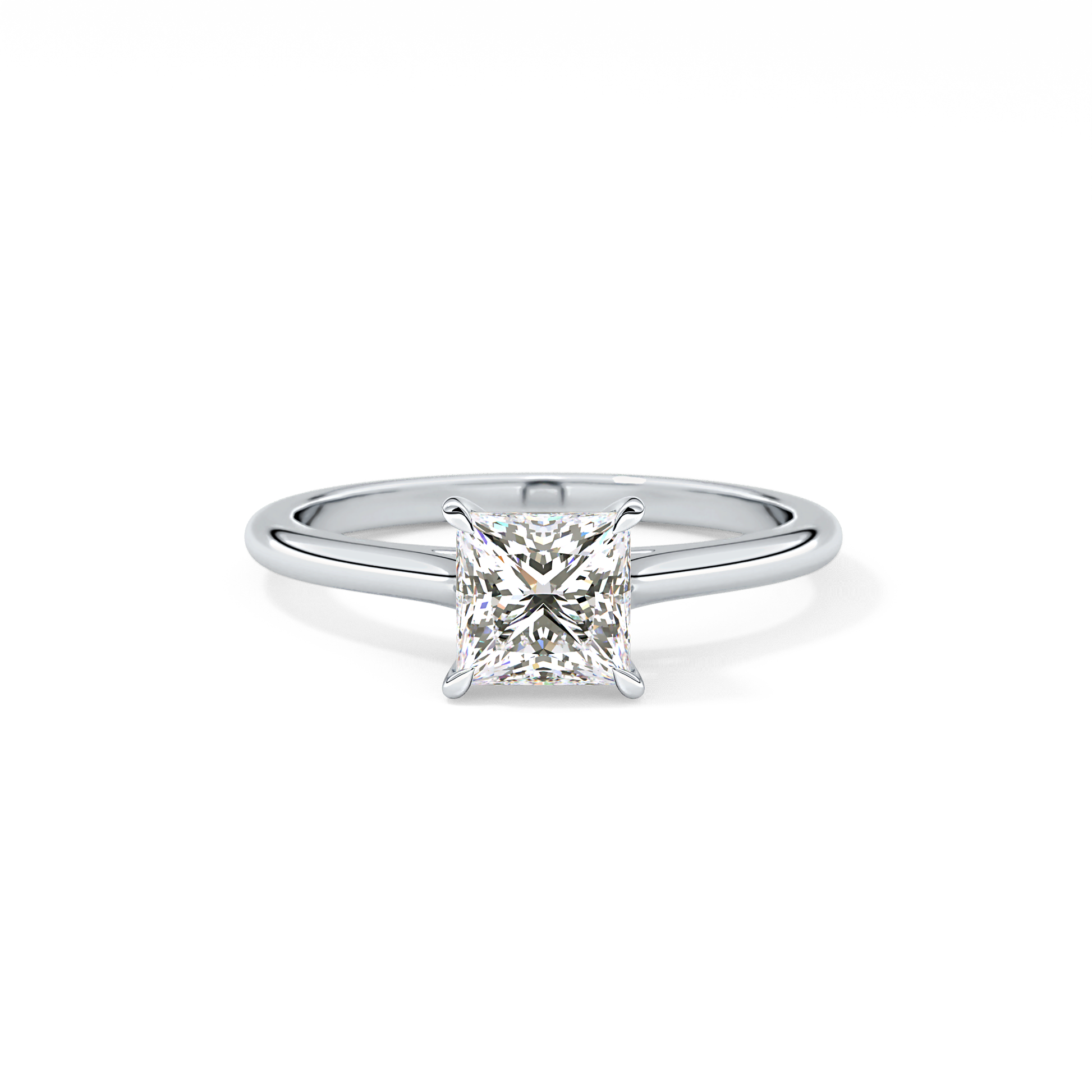 Princess Solitaire Cathedral Lab Grown Diamond Engagement Ring