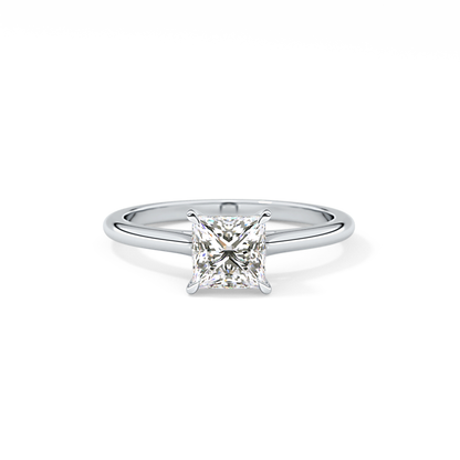 Princess Solitaire Cathedral Lab Grown Diamond Engagement Ring