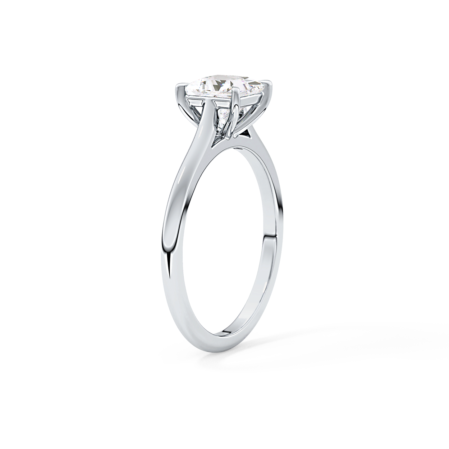 Princess Solitaire Cathedral Lab Grown Diamond Engagement Ring