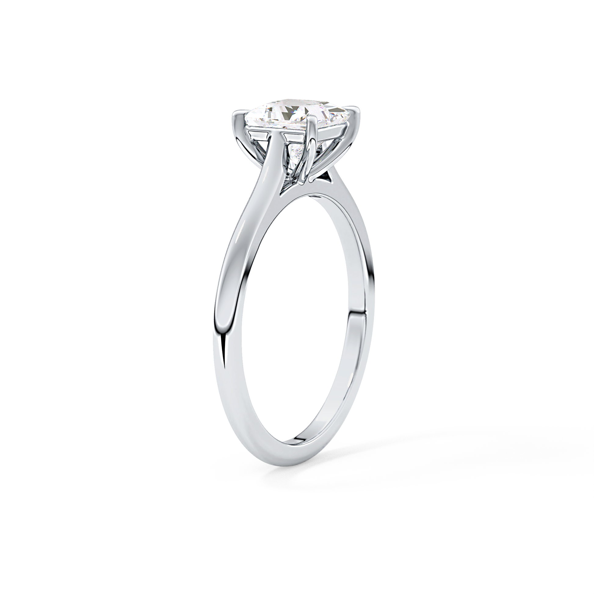 Princess Solitaire Cathedral Lab Grown Diamond Engagement Ring