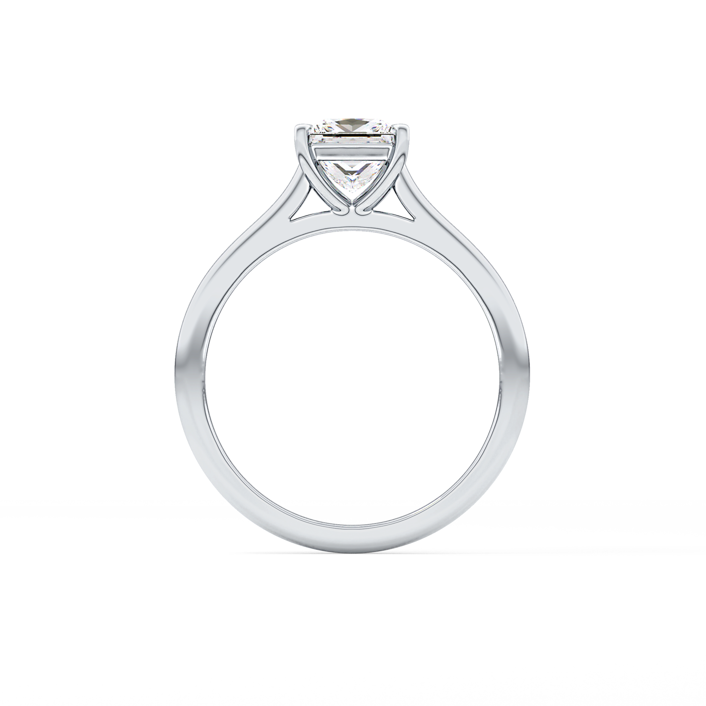 Princess Solitaire Cathedral Lab Grown Diamond Engagement Ring
