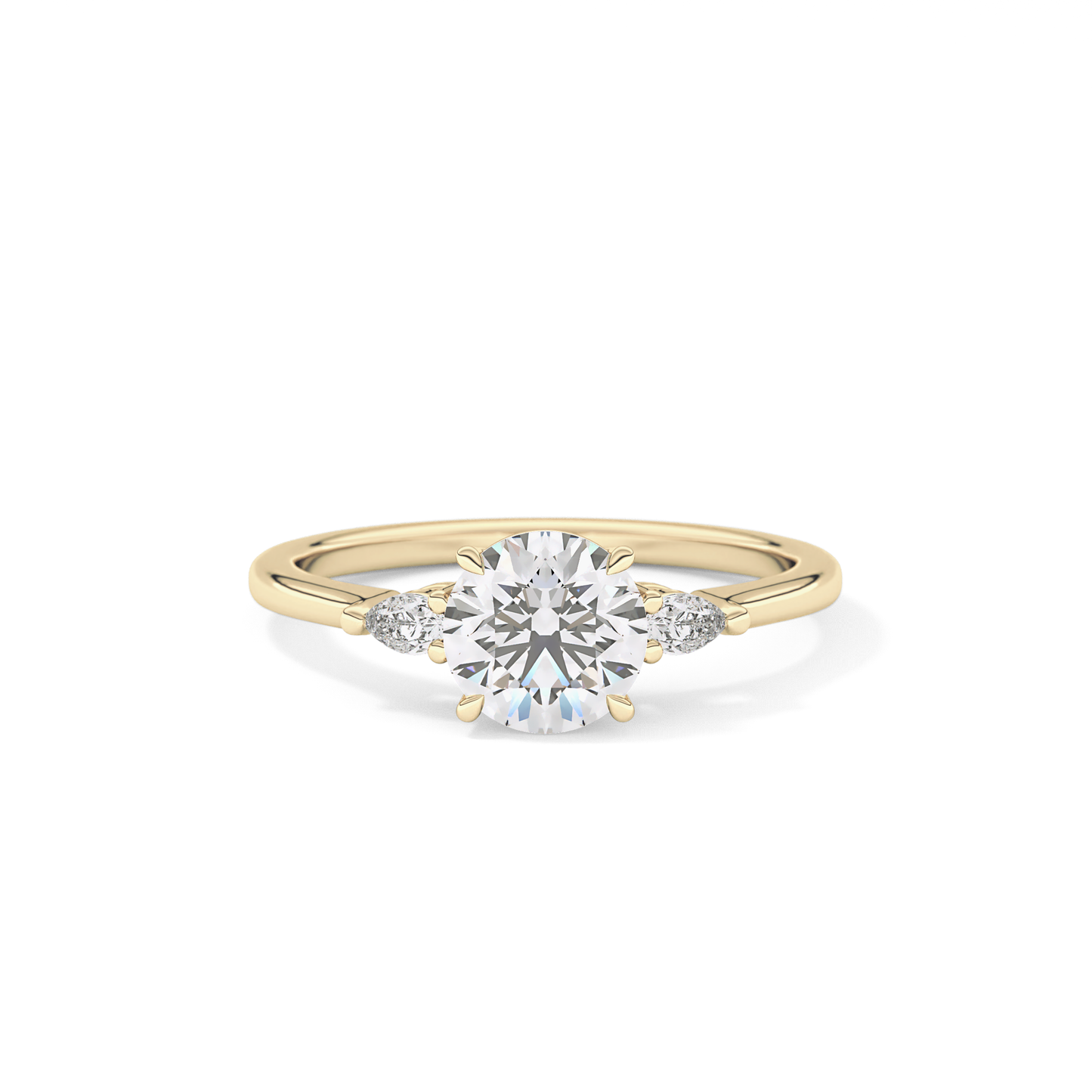 Round Three Stone Lab Grown Diamond Engagement Ring