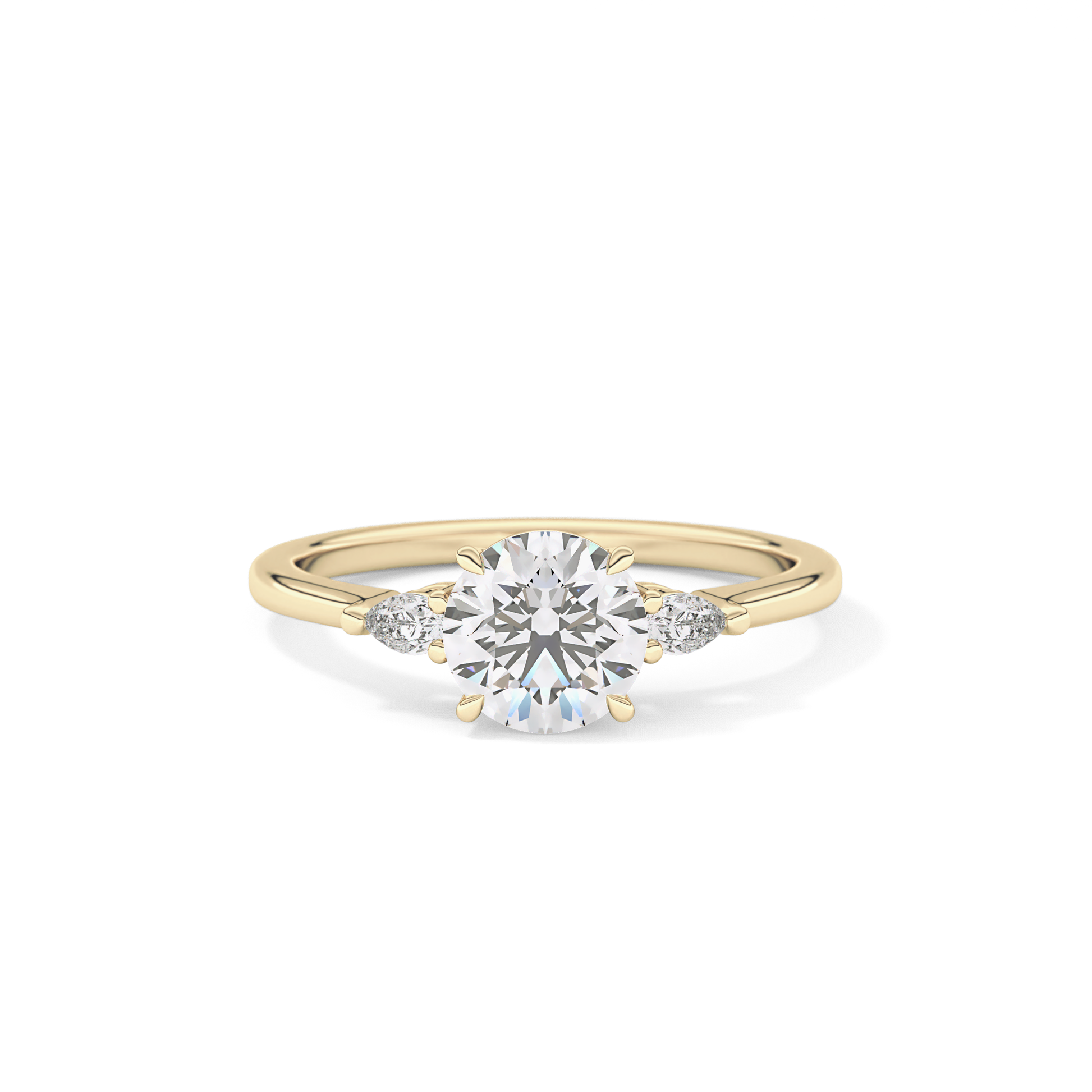 Round Three Stone Lab Grown Diamond Engagement Ring