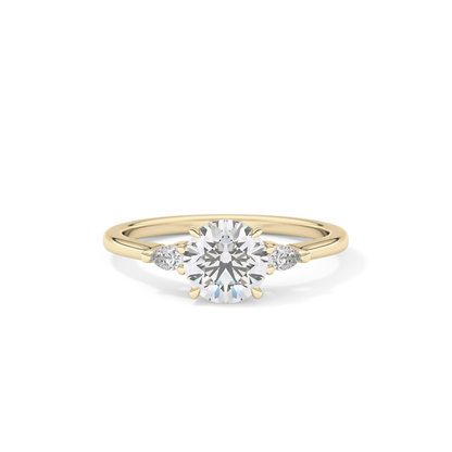 Round Three Stone Lab Grown Diamond Engagement Ring
