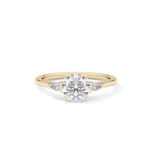 Round Three Stone Lab Grown Diamond Engagement Ring