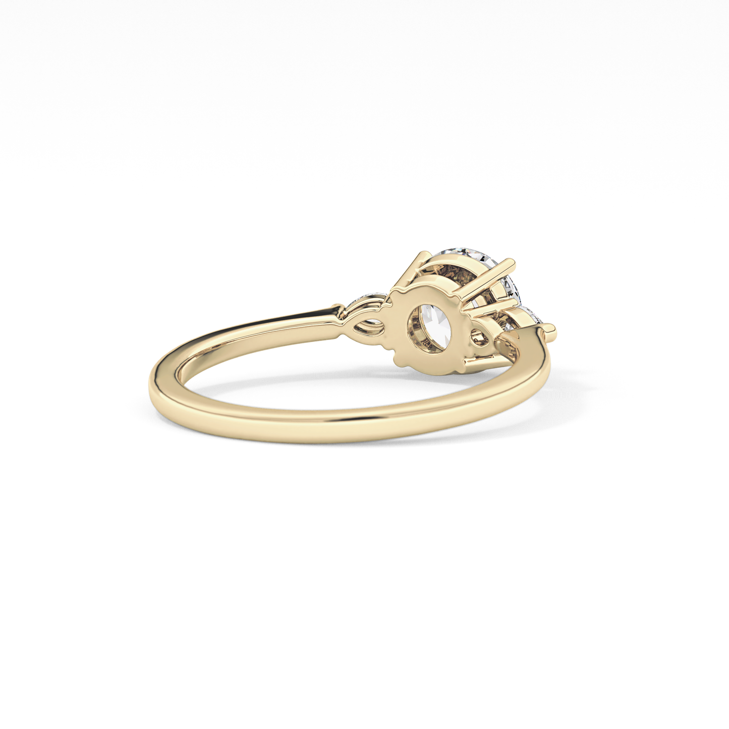 Round Three Stone Lab Grown Diamond Engagement Ring