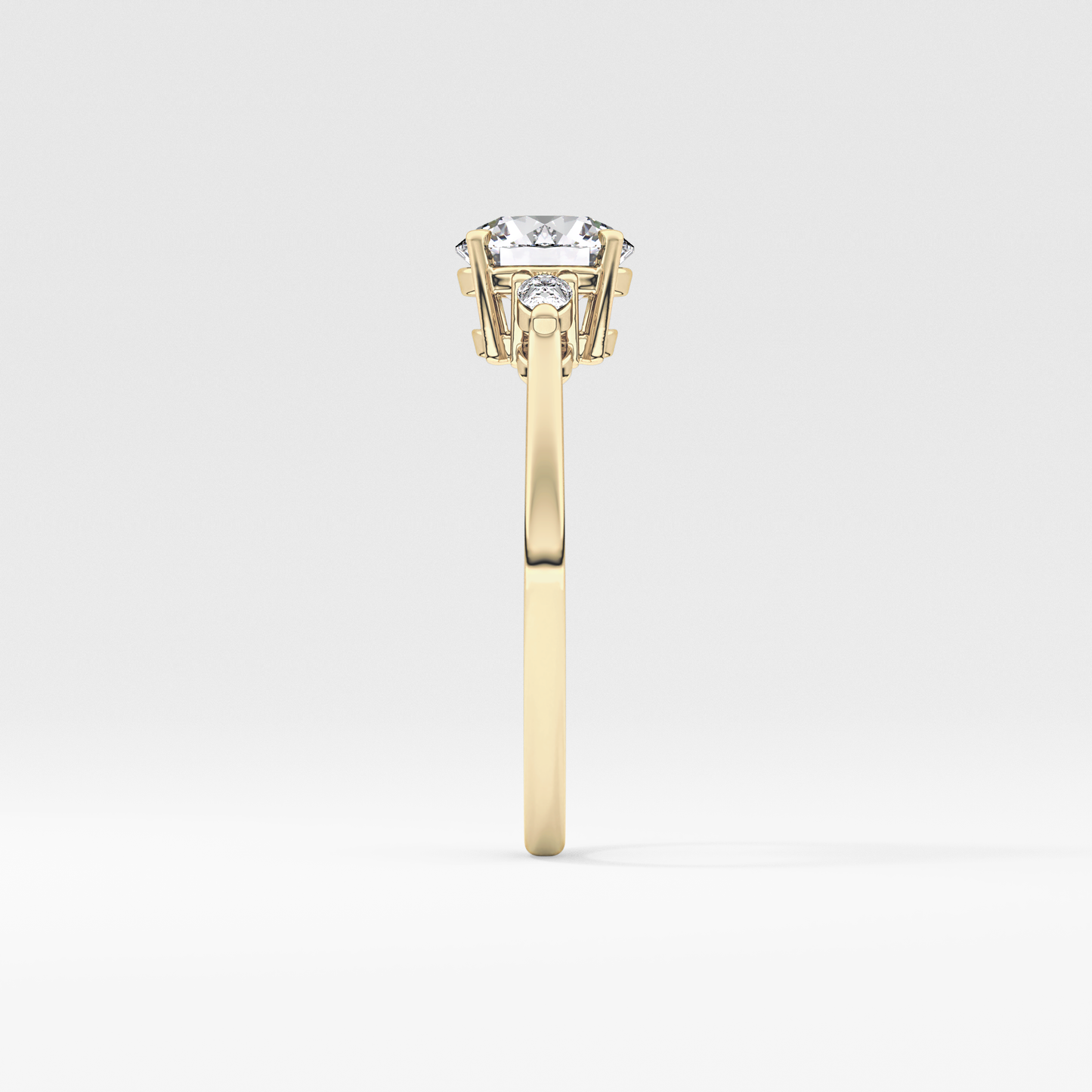 Round Three Stone Lab Grown Diamond Engagement Ring