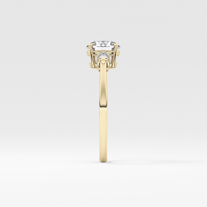 Round Three Stone Lab Grown Diamond Engagement Ring