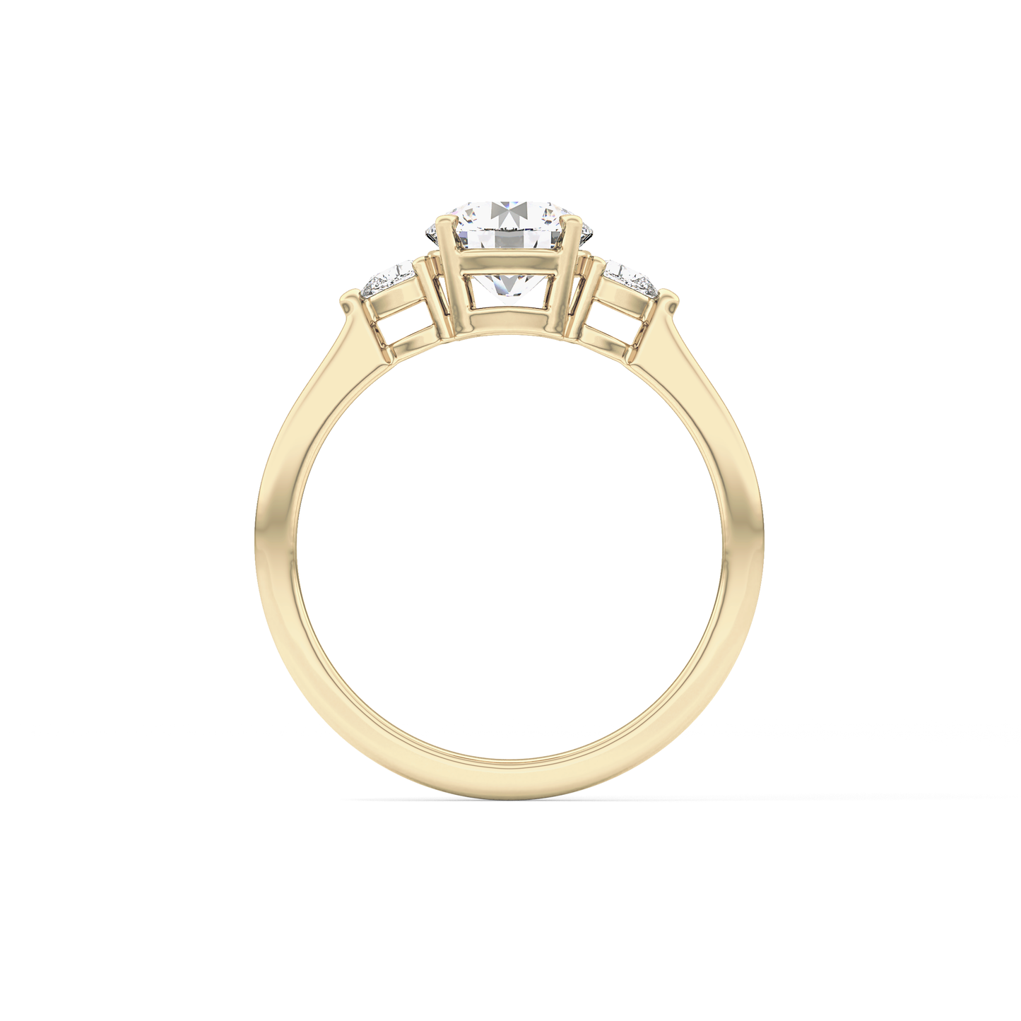 Round Three Stone Lab Grown Diamond Engagement Ring