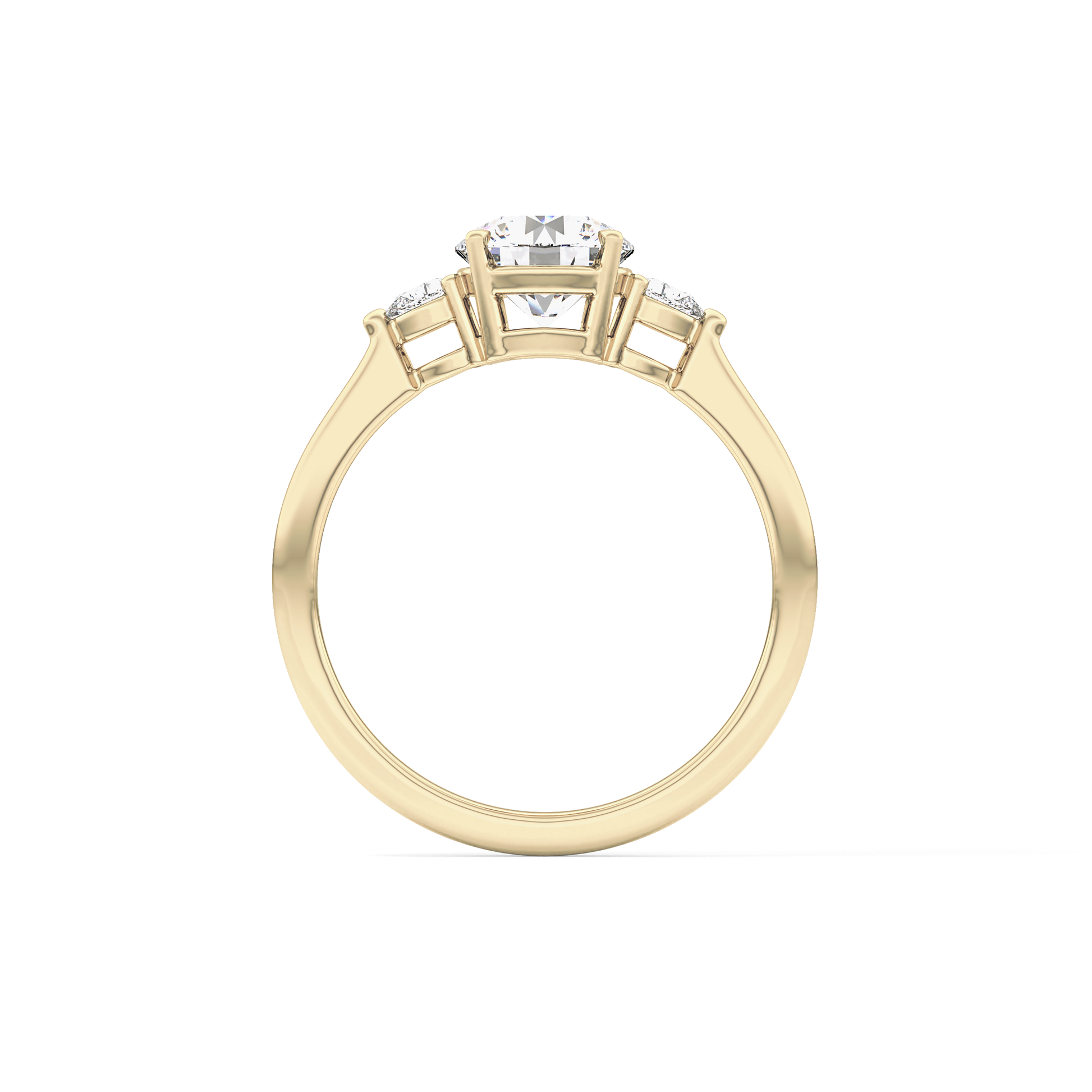 Round Three Stone Lab Grown Diamond Engagement Ring