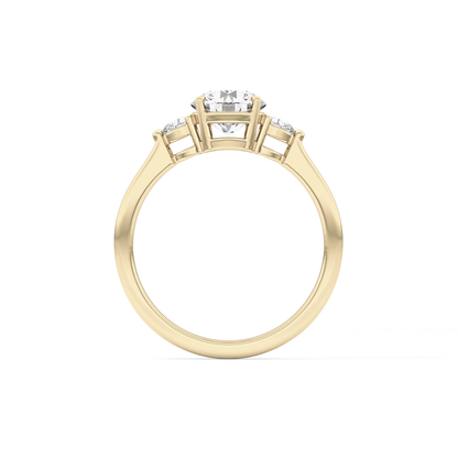 Round Three Stone Lab Grown Diamond Engagement Ring